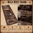thumbnail image 2 of CHAKME 2'x6' Western Cowboy Area Rug Rustic Southwestern Cabin Lodge Decor Machine Washable Non-Slip Low Pile Floor Mat Vintage Cactus Bull Skull Saloon Design Carpet for Living Room Bedroom, 2 of 5