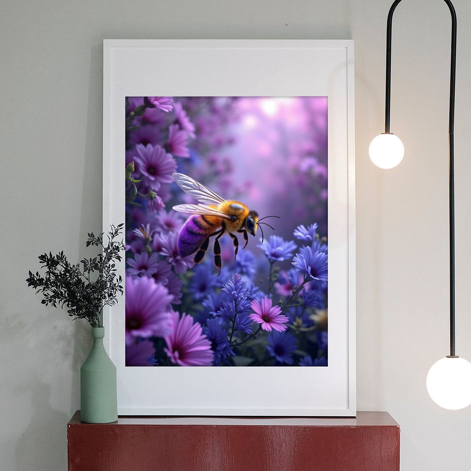 Diamond Art Kits for Adults - 5d Bee Among Vibrant Spring Flowers Diamond Painting for Adults, Diamond Art for Adults Beginners, Diamond Painting Kits for Adults for Home Wall Decor