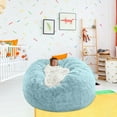 thumbnail image 2 of Yoloke No Filler Oversized Bean Bag Cover,largertnbean Bag Cover ,Bean Bag Chair Cover Lazy Sofa Bed Cover Velvet Bean Bag Cover Gaming and Young Adult Bean Bag Chair(Sky Blue), 2 of 3