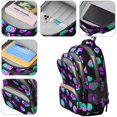 thumbnail image 4 of Green and Purple Leopard Print Backpack for School, Cute School Bag with Adjustable Shoulder Straps and Padded Back, 16.9"x12.6"x5.9", 4 of 5