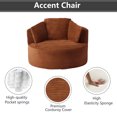thumbnail image 6 of Oversized Round Cloud Chair, Corduroy Accent Chair for Living Room, No Assembly Compressed Sofa Seat,Brown, 6 of 8