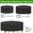thumbnail image 4 of Cubierta redonda para mesa de jardín, cubierta impermeable para muebles de jardín, lona Oxford 420d, protección redonda para mesa de exterior, 230x110cm, 4 of 5