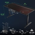 thumbnail image 6 of Tarnov Rectangular Metal Gaming Desk with USB Ports Black, 6 of 7