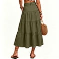 thumbnail image 3 of Women's Long Skirts Flowy High Waist A Line Skirts Summer Pleated Loose Causal Skirts, 2XL, 3 of 5