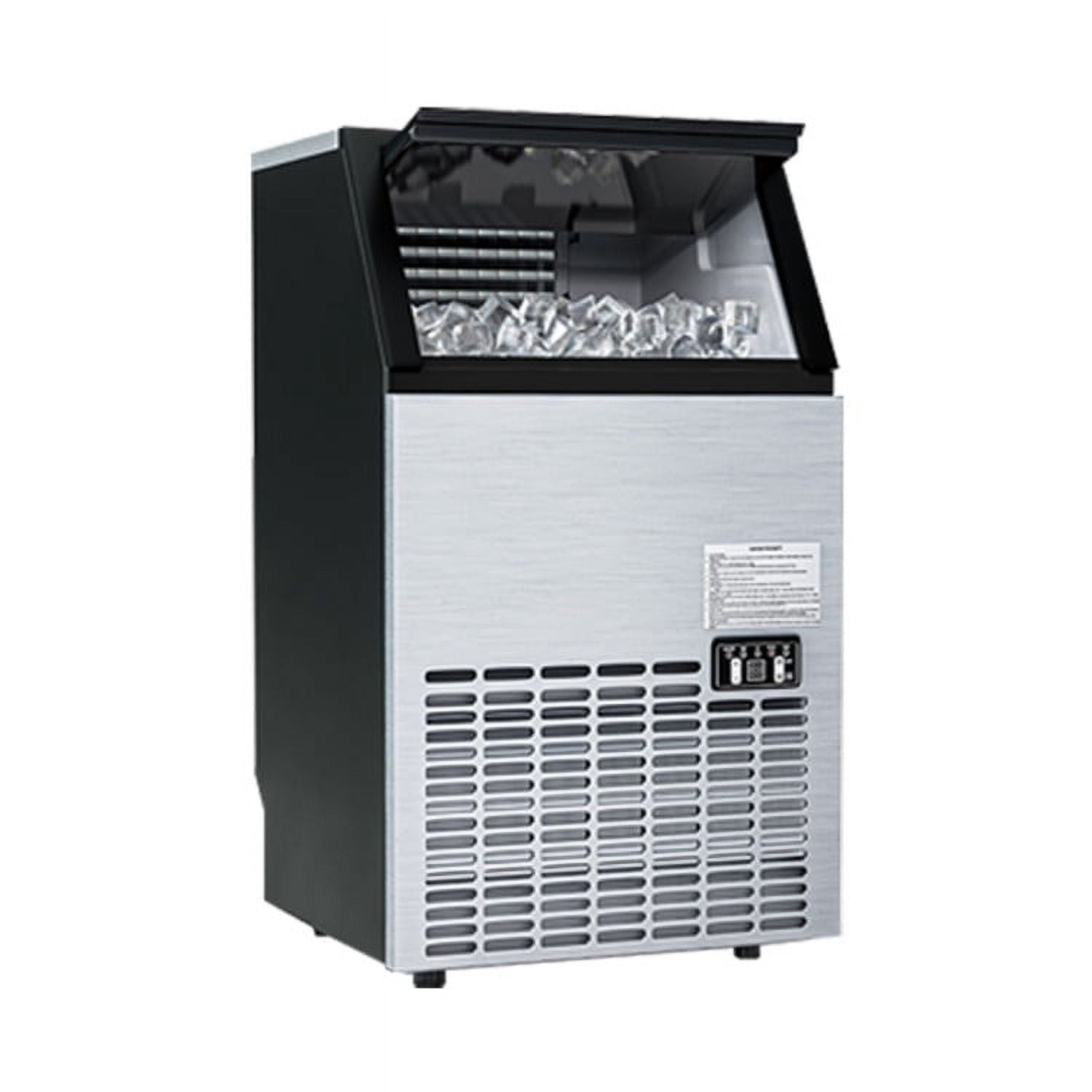Canddidliike Portable Built-In Stainless Steel Commercial Ice Maker, Freestanding Ice Maker, Ideal Ice Maker for Home Office Bar Parties