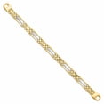 thumbnail image 2 of 14k Two Tone Gold Polished Satin Mens Bracelet, 2 of 4
