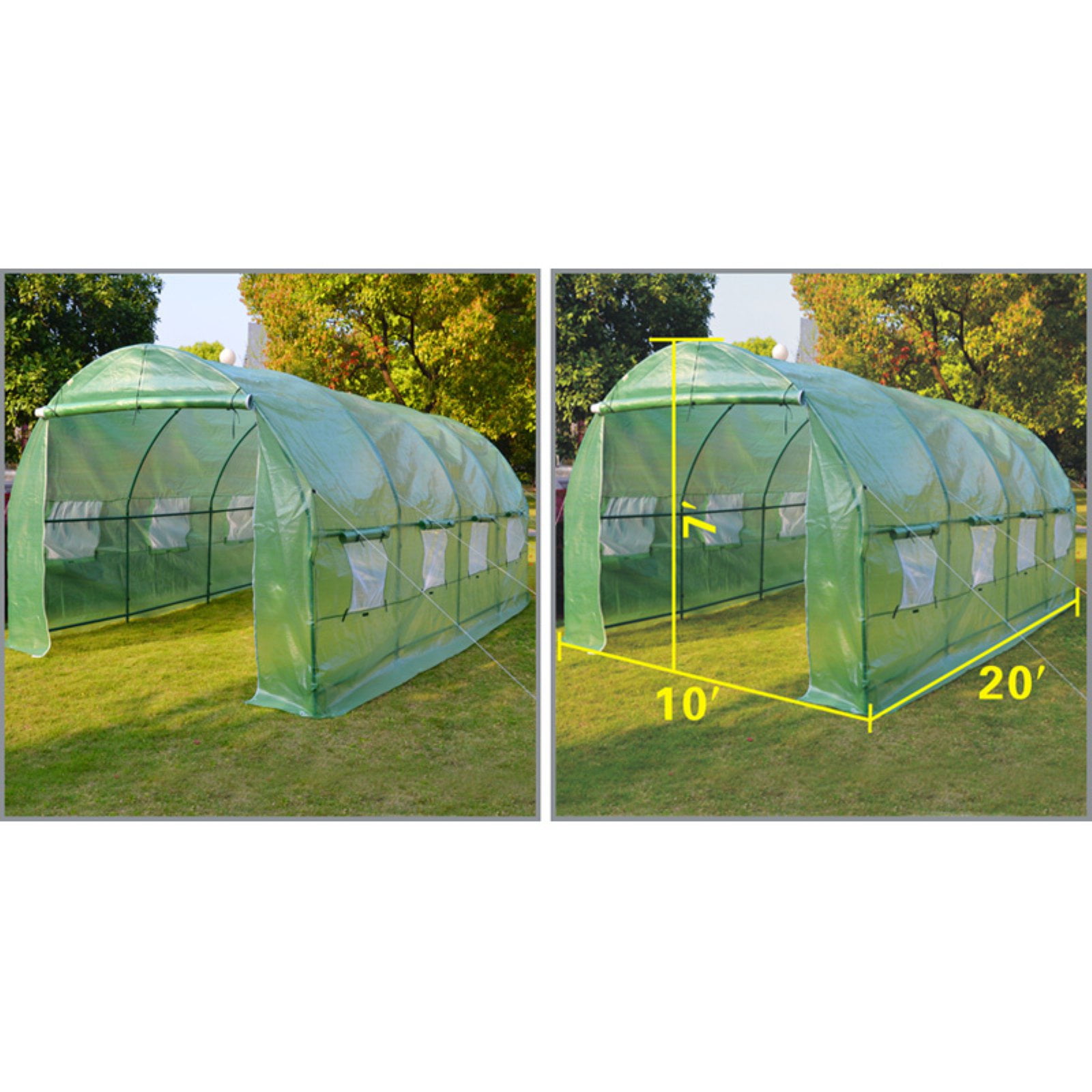 Sunrise Umbrella Outdoor Plant Gardening 20L x 10W x 7H ft. Walk-In Greenhouse by