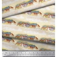 thumbnail image 3 of Soimoi White Viscose Chiffon Fabric House & Landscape Nature Print Fabric by Yard 42 Inch Wide, 3 of 3