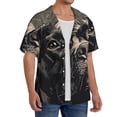 thumbnail image 2 of Naloa Vintage Dog Illustration Men's Loose Fit Cuban Collar Short-Sleeve Shirt, Hawaiian Shirts, Mens Shirts Casual for Everyday Wear Outings-Medium, 2 of 5