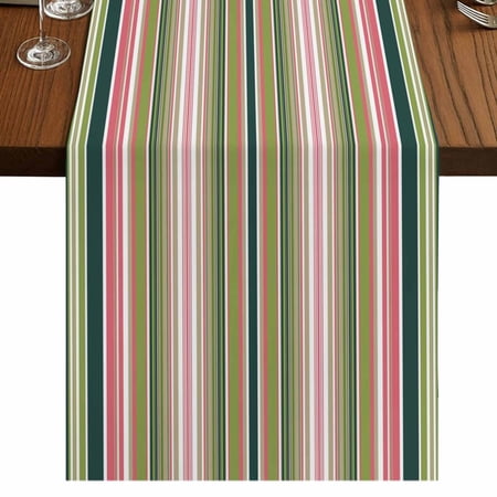 Table Runners 72 Inches Long Dress Scarves Colorful Striped Farmhouse Kitchen Table Runner Coffee Tablerunners Sage Green Pink White Vertical Lines 16x72 Inch