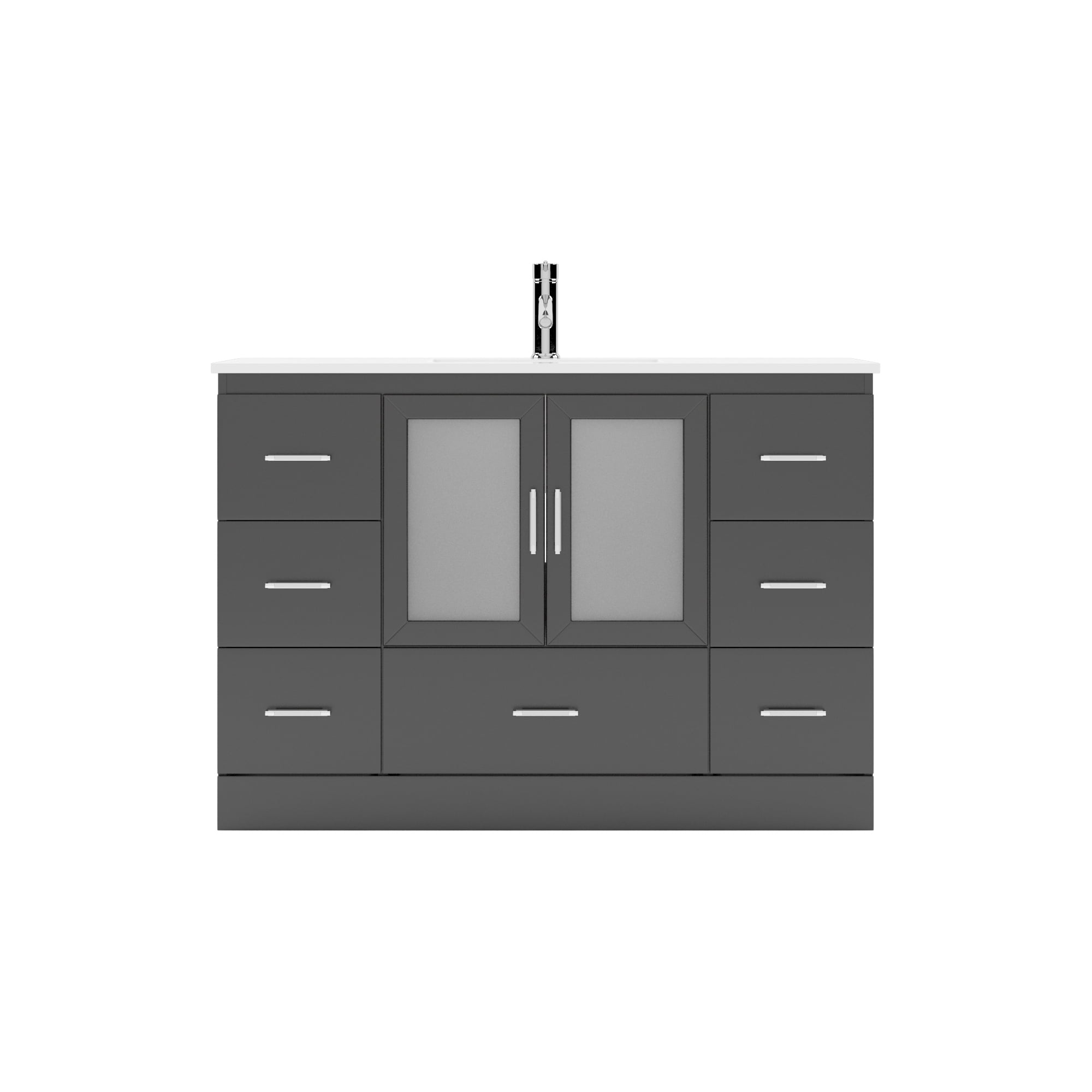 Zola 48" Single Bath Vanity in Espresso with White Ceramic Top and