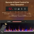 thumbnail image 2 of Bestier 71" Fireplace LED TV Stand with 36" Electric Fireplace and Storage Entertainment Center Console Table for TVs up to 80", Gray Wash, 2 of 9