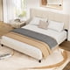 thumbnail image 4 of Yeshouse Marco de cama con cabecera ajustable, moderno marco de cama doble tapizado en lino con plataforma y soporte de listones de madera, no necesita somier, 4 of 7