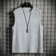 thumbnail image 3 of Sudadera deportiva de verano para hombre con barra transversal, camiseta sin mangas con hombros descubiertos y color sólido, camiseta de manga corta, 3 of 4