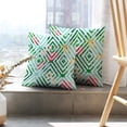 thumbnail image 6 of LALILO Throw Pillow Covers Animal Tropical Flowers And Leaves Striped Cushion Cover 18" x 18", 2 Pack, 6 of 6