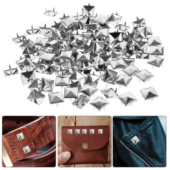 LEORX 100Pack Minimalist Claw Nails for Clothes Silver Copper Decorative Spike Studs Fashion Design