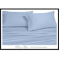 thumbnail image 4 of Royal Hotel Solid Blue 550-Thread-Count 4pc Olympic Queen Bed Sheet Set 100-Percent Combed Cotton, Sateen Solid, Deep Pocket, 4 of 5