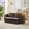 thumbnail image 2 of Convertible Sleeper Sofa Bed Modern Folding Futon, 2-in-1 Floor Foam Compression Couch No Assembly Required for Small Space Living Room Bedroom Apartment, Dark Brown, 2 of 7