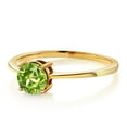 thumbnail image 5 of Gem Stone King 10K Yellow Gold Green Peridot Solitaire Engagement Ring for Women (1.00 Cttw, Round 6MM, Gemstone August Birthstone, Size 5.5), 5 of 5