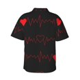 thumbnail image 3 of Bixox Men's Hawaiian Shirts Men's Cardiogram and Heart Print Short-Sleeve Shirt-Medium, 3 of 8