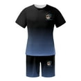 thumbnail image 3 of toraway Casual Club Sets for Men Men's Summer Tracksuit Plus Size Short Sleeve O Neck Athletic Suit Casual Color Block Drawstring Waist Tracksuit Set XXL, 3 of 4