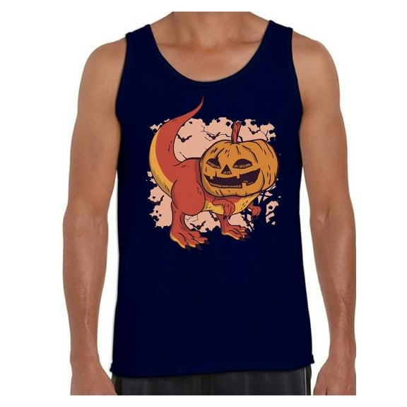 Awkward Styles Halloween Sleeveless Shirt Pumpkin Dinosaur Tank Top for Men