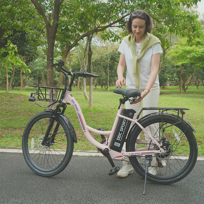 24 Inch Cruiser Electric Bike, E-Bike for Adults, Ebike with 960WH Removable Battery, Step Through Ebike for Women Men,City Electric Bicycle,for City Commute