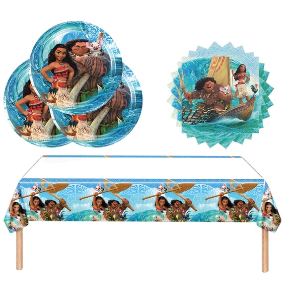 Ocean Princess Paper Plates and Napkins Tableware Set, Disposable Dinnerware with Plates, Napkins,tablecloth for Birthday Party Decorations Party Supplies-Serves 20