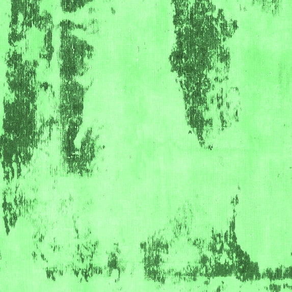 Ahgly Company Indoor Square Abstract Emerald Green Modern Area Rugs, 3' Square