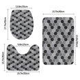 Black And Gray Pattern 3Piece Set Of Flannel Bath Mats