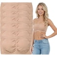 thumbnail image 4 of ToBeInStyle Women's Pack of 3 or 6 Seamless Classic Ruched Tube Top Bras w/ Removable Pads - 6 Pack: Beige - One Size Plus, 4 of 4