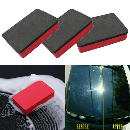 3Pcs Car Cleaning Clay Bar Pad Sponge Block Eraser Wax Polish Pad Tools