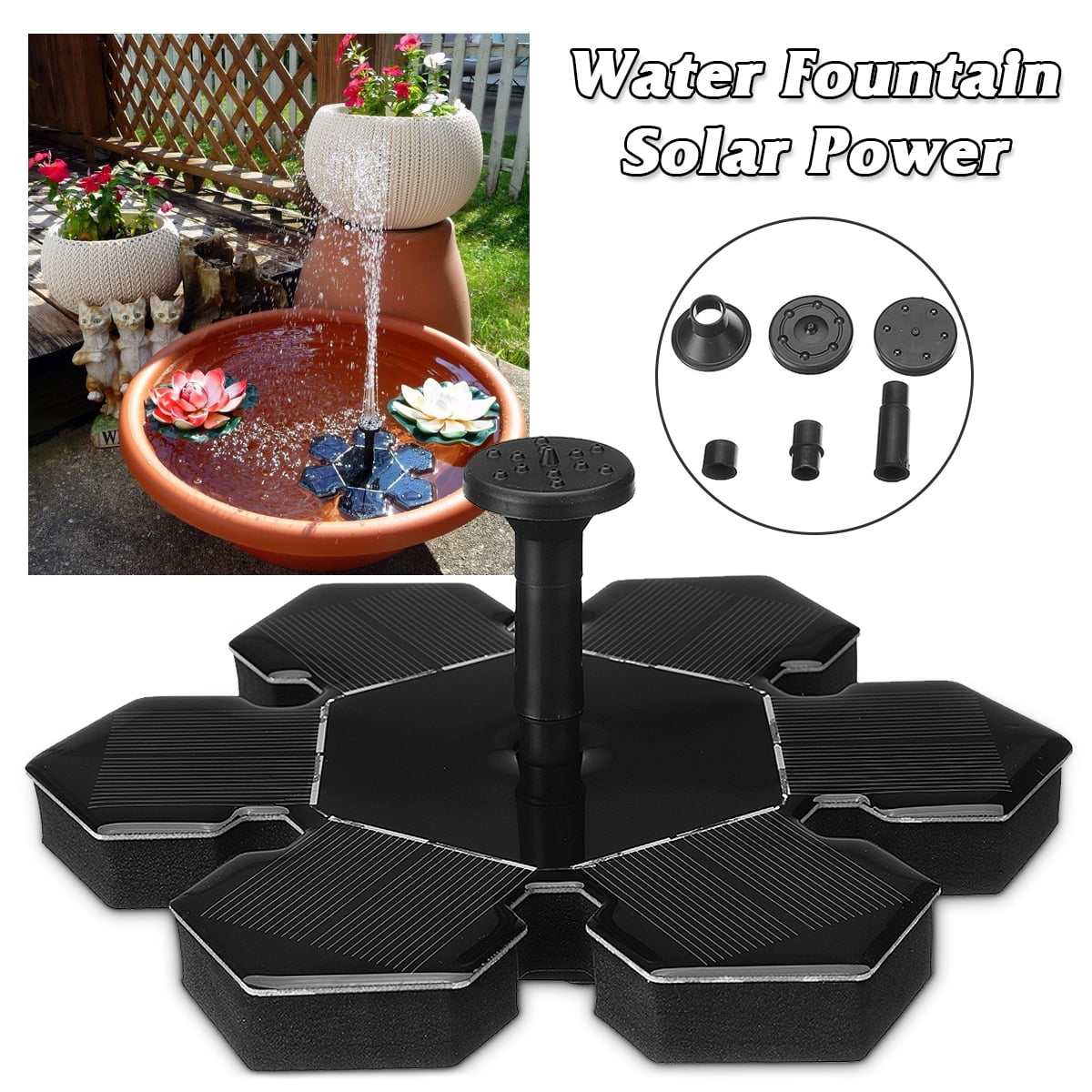 Solar Powered Floating Water Fountain Pump Submersible For Pool Pond