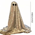 thumbnail image 6 of Homellea Gold Sequin Ghost Halloween Decoration 9.1 in, Freestanding Glitter Ghost Tabletop Decor for Mantel, Shelf, Entryway, Tiered Tray, Party and Spooky Home Decorations, 6 of 6