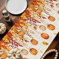 thumbnail image 2 of Thanksgiving Orange Pumpkin Table Runner, Autumn Thanksgiving Kitchen Dining Table Decoration for Home Party Decor 13x120 Inches, 2 of 9