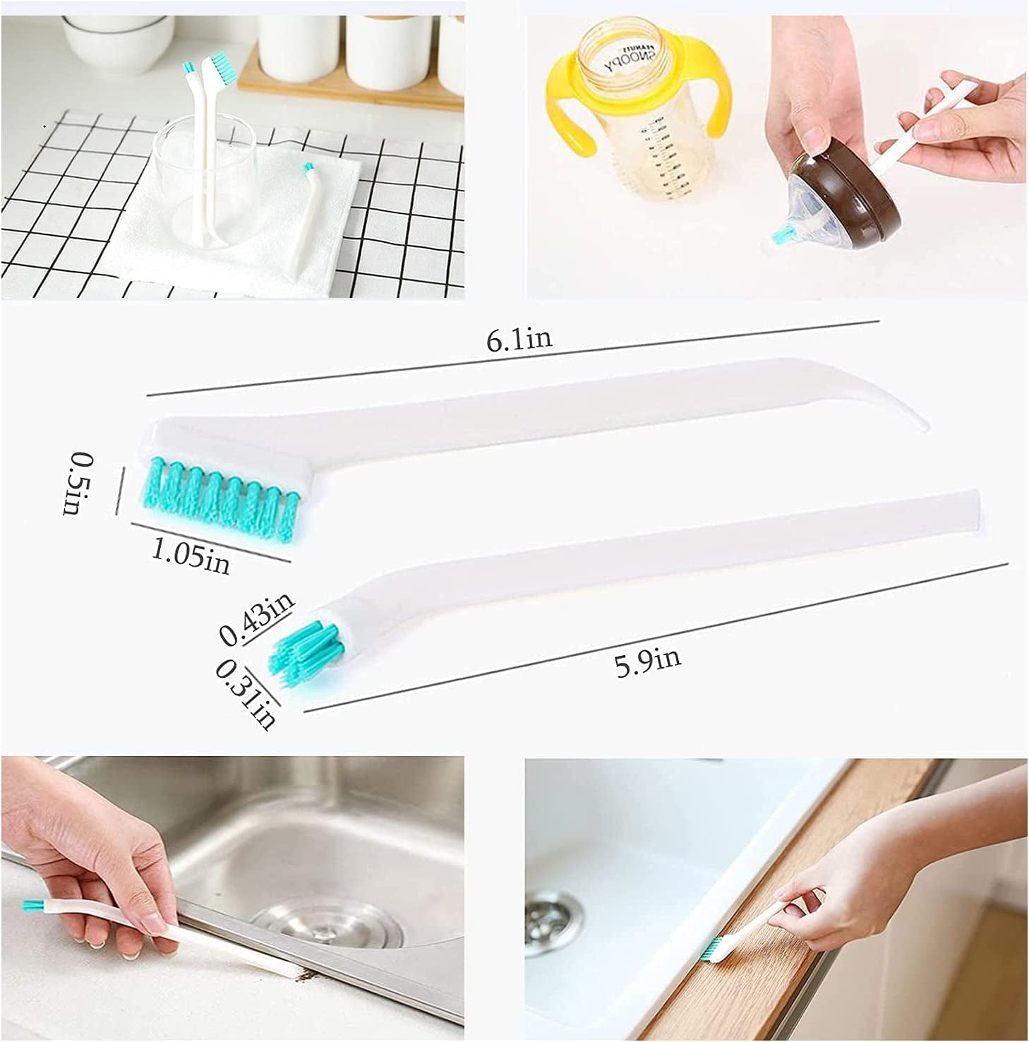 Small Cleaning Brushes for Household, Crevice Cleaning Tool Set of 16 for  Window Grooves Track Humidifier Keyboard Bottle Door Car Vent, Tiny Detail Cleaner  Scrub Brush for Gaps Corner Tight Space 