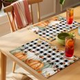 thumbnail image 4 of Orange Green Pumpkins Fall Placemats Set of 1 Thanksgiving Maple Leaf Plaid Place Mats Indoor Wipeable Table Mats Washable Cloth Dining Table Placemats for Kitchen Holiday Party Home Decor 13x19 Inch, 4 of 9