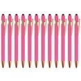 thumbnail image 1 of Unique Bargains Stylo-Bille avec Stylet, Pointe Moyenne, 1,0 mm, Encre Noire, Rouge Rose, Lot de 12, 1 of 5