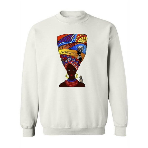 Huge Colorful Turban Sketch Sweatshirt Women -Image by Shutterstock, Female Medium