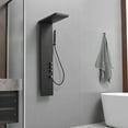 thumbnail image 2 of 1-Jet Rainfall Modern Shower Panel System with Rainfall Waterfall Shower Head and Shower Wand in Matte Black, 2 of 11