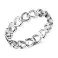 thumbnail image 3 of 4.5mm Love Heart Hollow Band Ring Women's 925 Silver, Gold Plated Ring Size 6-10, 3 of 5