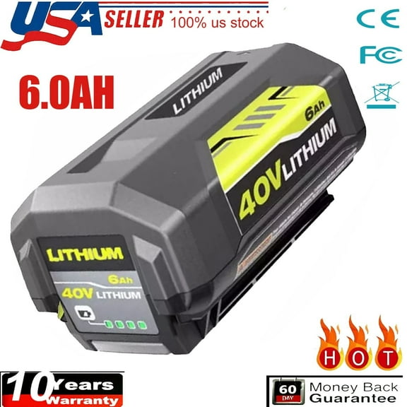 40V 6.0Ah Battery for Ryobi 40 Volt Lithium OP4050 OP40602 OP40261 OP4060 OP4030