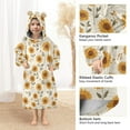 thumbnail image 3 of FORMRS Wearable Blanket Hoodie with Sleeves for Kids Cozy Flannel Sweatshirt, Beige Sunflower Pattern, 3 of 7