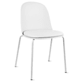 thumbnail image 3 of Set of 4 Armless Plastic Dining Chair Metal Legs for Dining Room Plastic Molded Seat With Cushion, 3 of 11