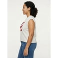 thumbnail image 5 of Jollidays Women's American Flag Crewneck Rolled Sleeve Pullover Sweater, Sizes S- XL, 5 of 5