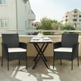thumbnail image 6 of Patiojoy Outdoor 4 PCS Rattan Dining Chair Patio Cushioned Arm Chair w/Zipper Black, 6 of 9