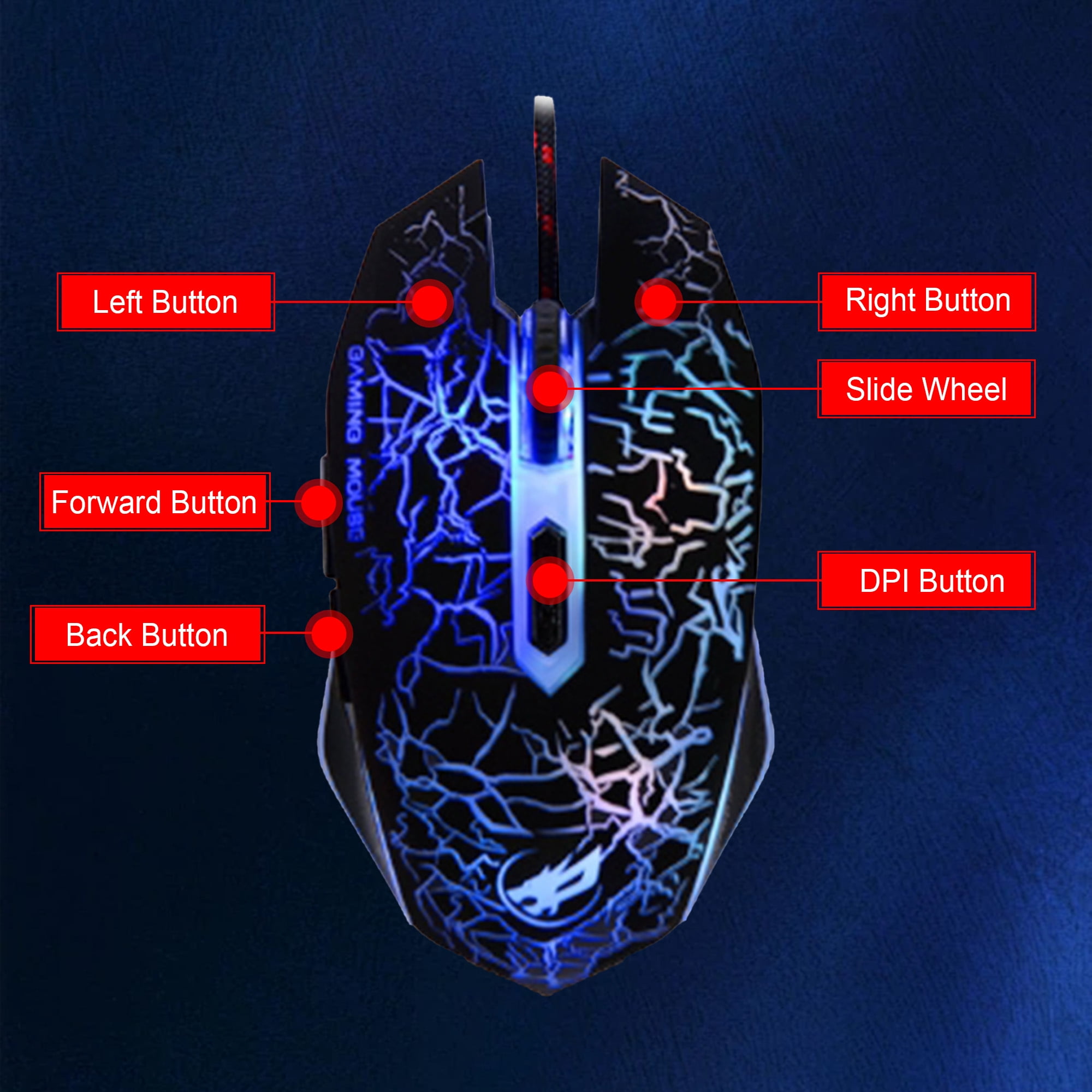 Seibosfy Gaming Mouse Wired with RGB Lighting,Computer Mouse,USB Mouse for Laptop,Black