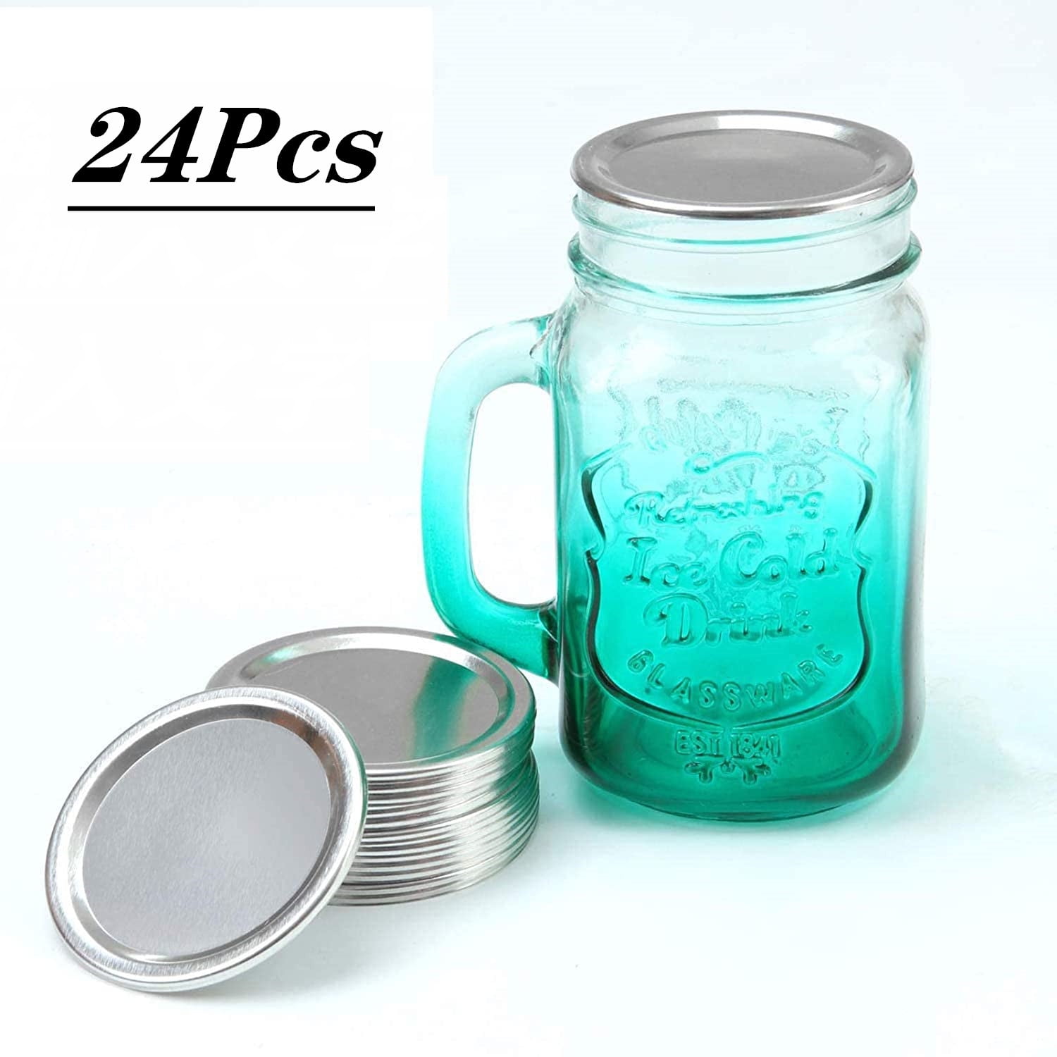 24 Pcs Wide Mouth Canning Lids,86MM Mason Jar Canning Lids,Split-Type seal  Canning Jar Lids with Leak Proof Silicone(bands not include),Reusable Metal  Mason Jar Lids(86mm/3.4inLids） : Buy Online at Best Price in KSA 