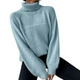 thumbnail image 2 of Fall Sweaters for Women Loose Fit High Neck Sweaters Solid Color Comfortable Fall Long Sleeve Pullovers Top Winter Clothes, 2 of 5