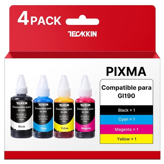 Botella de Tinta TECKKIN Reemplazo Compatible para Canon PIXMA G1100 G1110 G2100 G3100 G3102 G3110 G
